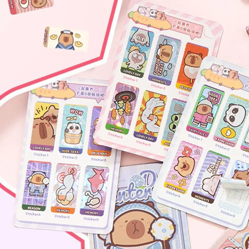 

Creative Capibala Stickers Bracelets Set DIY Colorful Scroll Stickers Bracelet Cartoon Animal Tear-proof Stationery Gift Decal