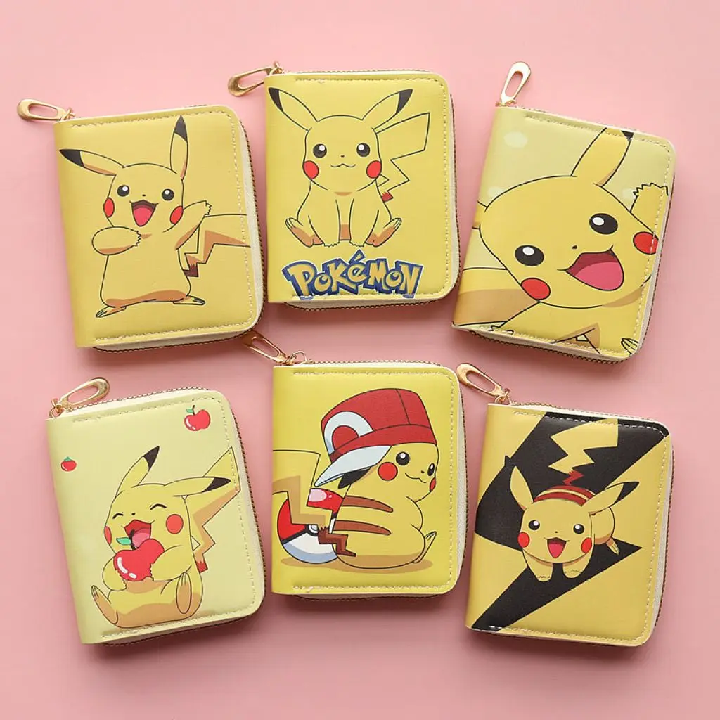 11 cm Pokémon-Geldbörse, Cartoon-Stil, niedlicher Münzbeutel mit Reißverschluss, Kartentasche, für Studenten und Erwachsene, praktische kleine Geldbörse, lustiges Geschenk