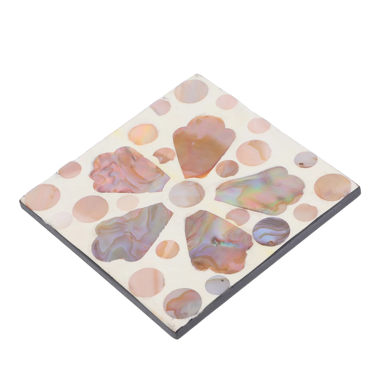 

Square Shell Flower Coasters Natural Floral Drink Protectors Heat Insulation Table Mats for Home Office Coffee Shop