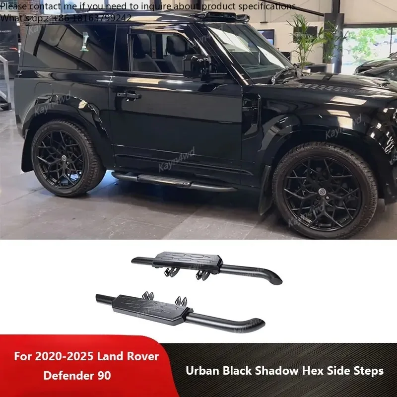 

Off Road 4x4 Urban Style Black Shadow Hex Side Steps Pedals For Land Rover L663 2020-2025 Defender 90 Nerf Bars Running Boards