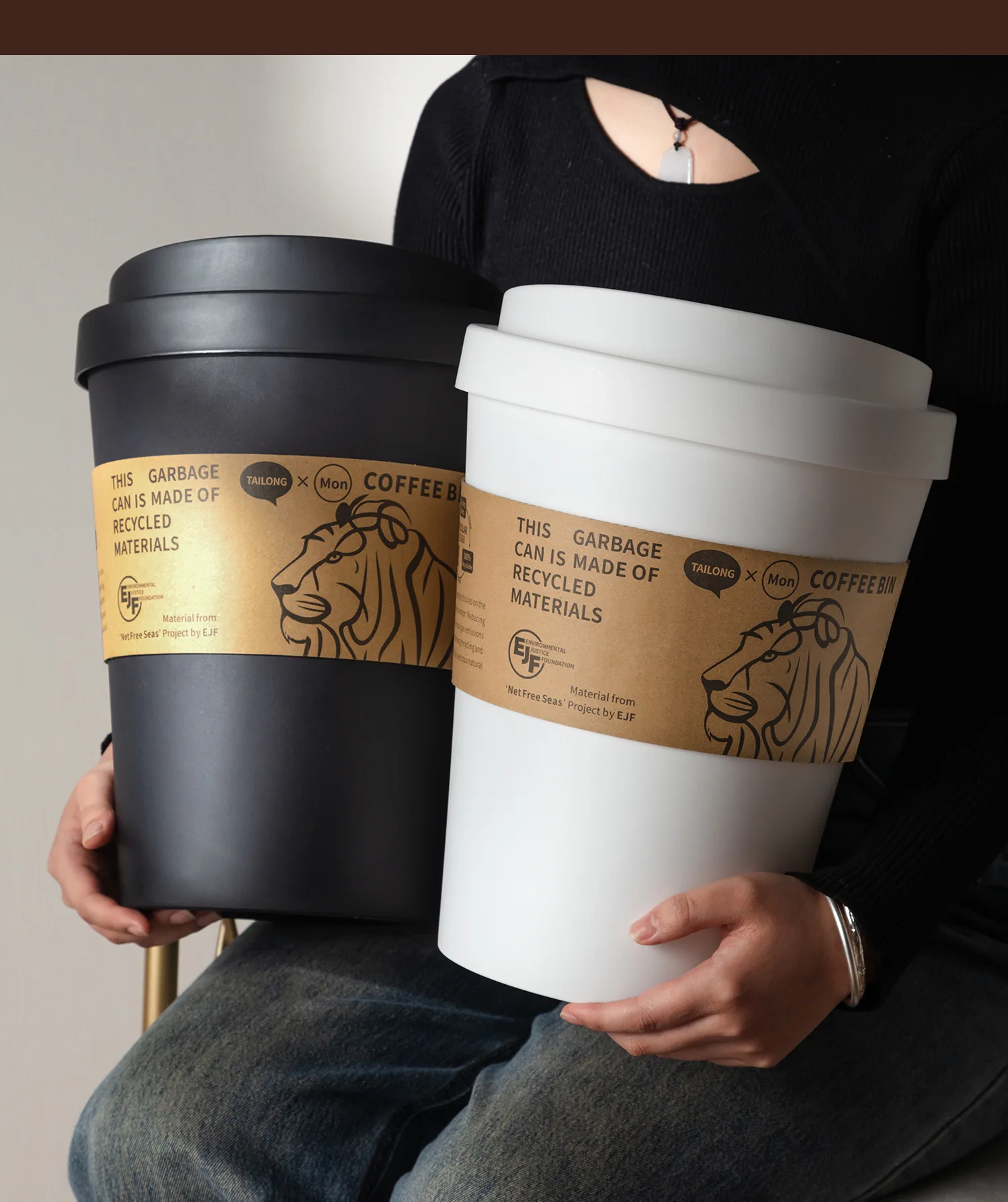 Retro-Kaffeetasse, Mülleimer mit Deckel, für Zuhause, Flur, leicht, luxuriös, großes Fassungsvermögen, Mülleimer, Schlafzimmer, Schaukeldeckel, Papierkorb – Detail 9
