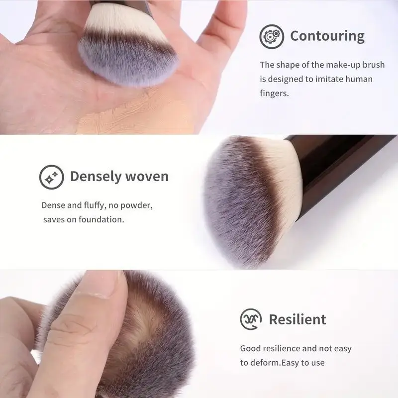Soft Nylon Contouring Brush - Angled Top，Metal Handle, Alcohol-Free, Suitable for All Skin Types，portable travel