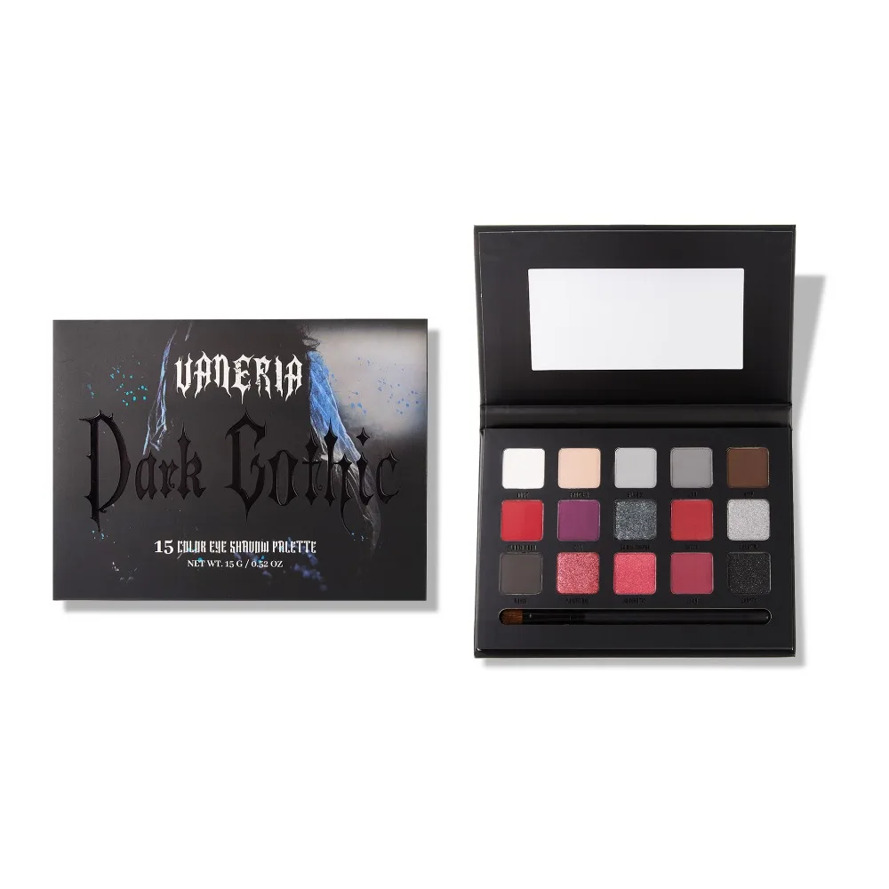 

With Makeup Mirror and Brush Intense Dark Eyeshadow Palette Highlight Exaggeration 15 Color Eyeshadow Palette Easy To Color