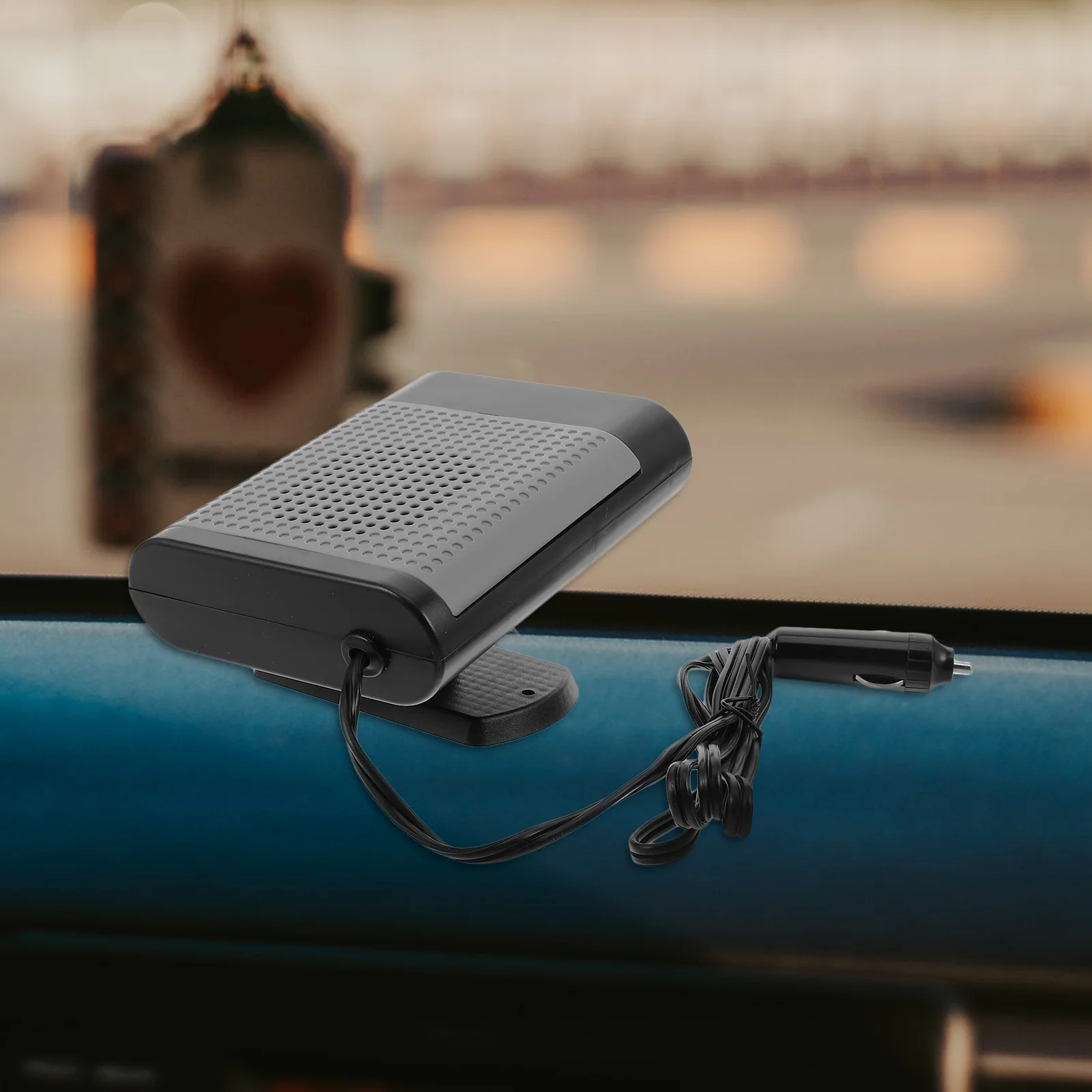 

12V Car Heating Fan Mini Defroster Heater for Quick Windshield Demisting and Fog Removal Black Compact Auto Climate Device