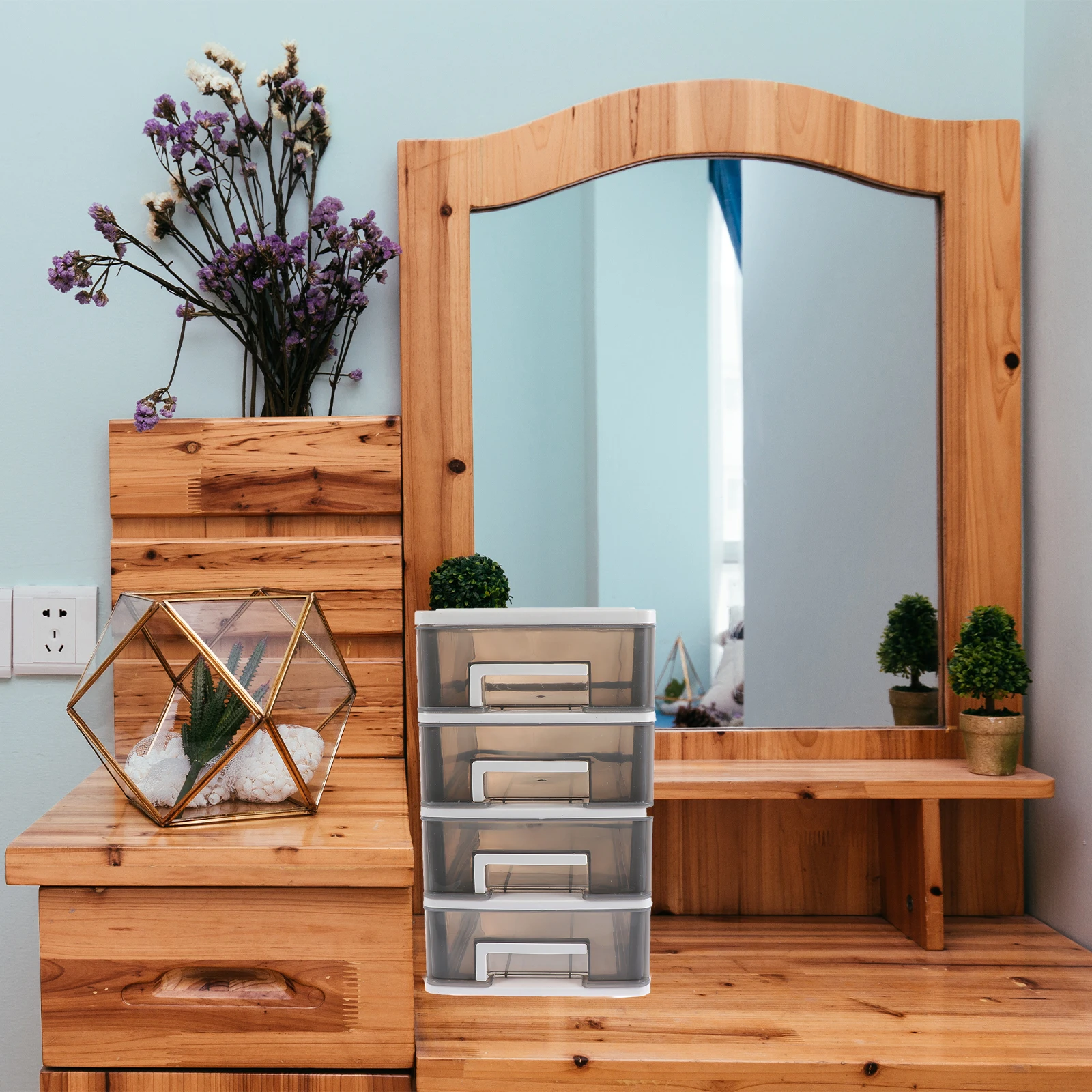 

1Pcs Transparent Multi-Layer Desktop Storage Box Organizer Large Capacity Lipstick Holder Home Office Storage Container