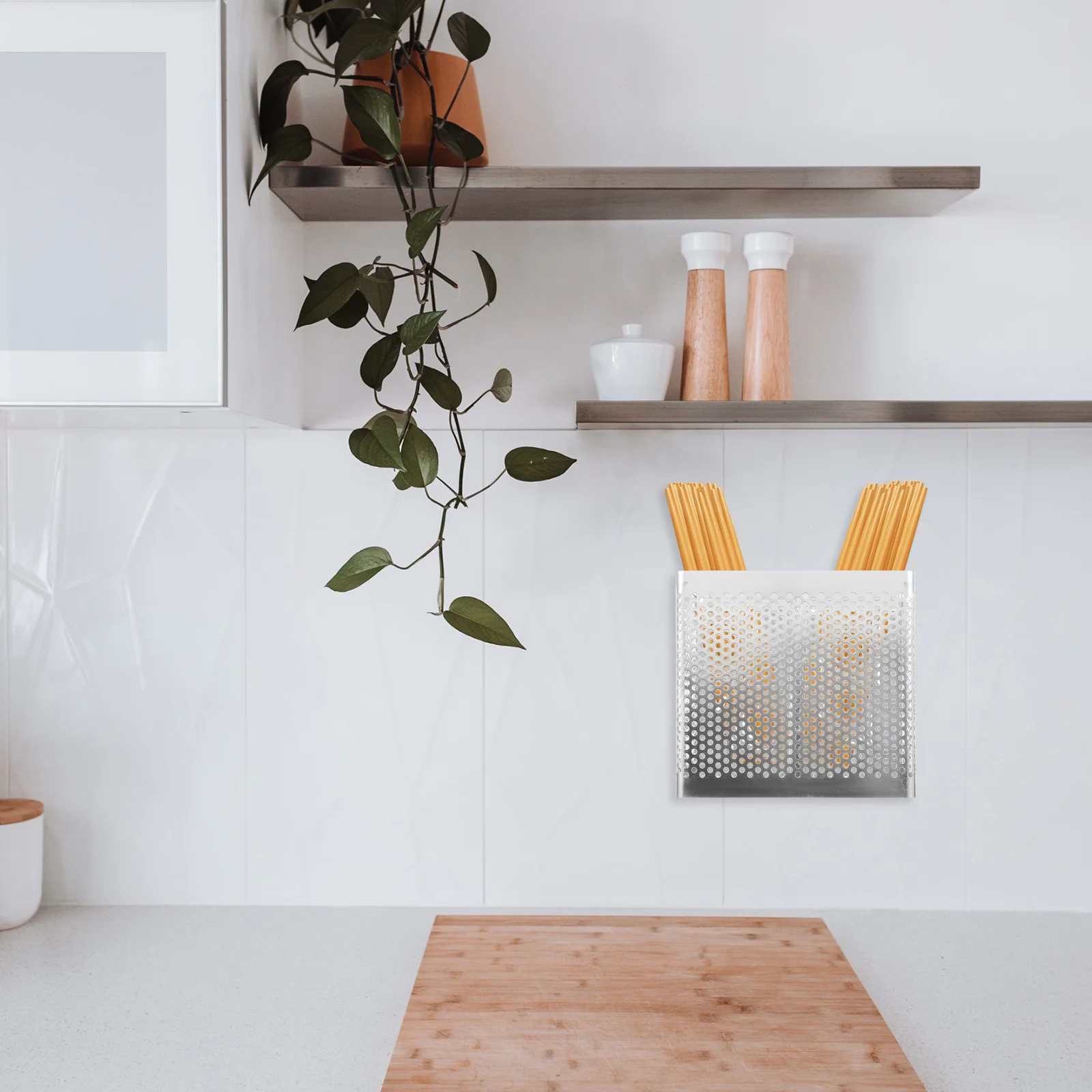 

Premium Metal Chopstick Drying Rack Holder with Drainage Holes Wall Mounted Utensil Storage Basket Kitchen Organizer Accessory