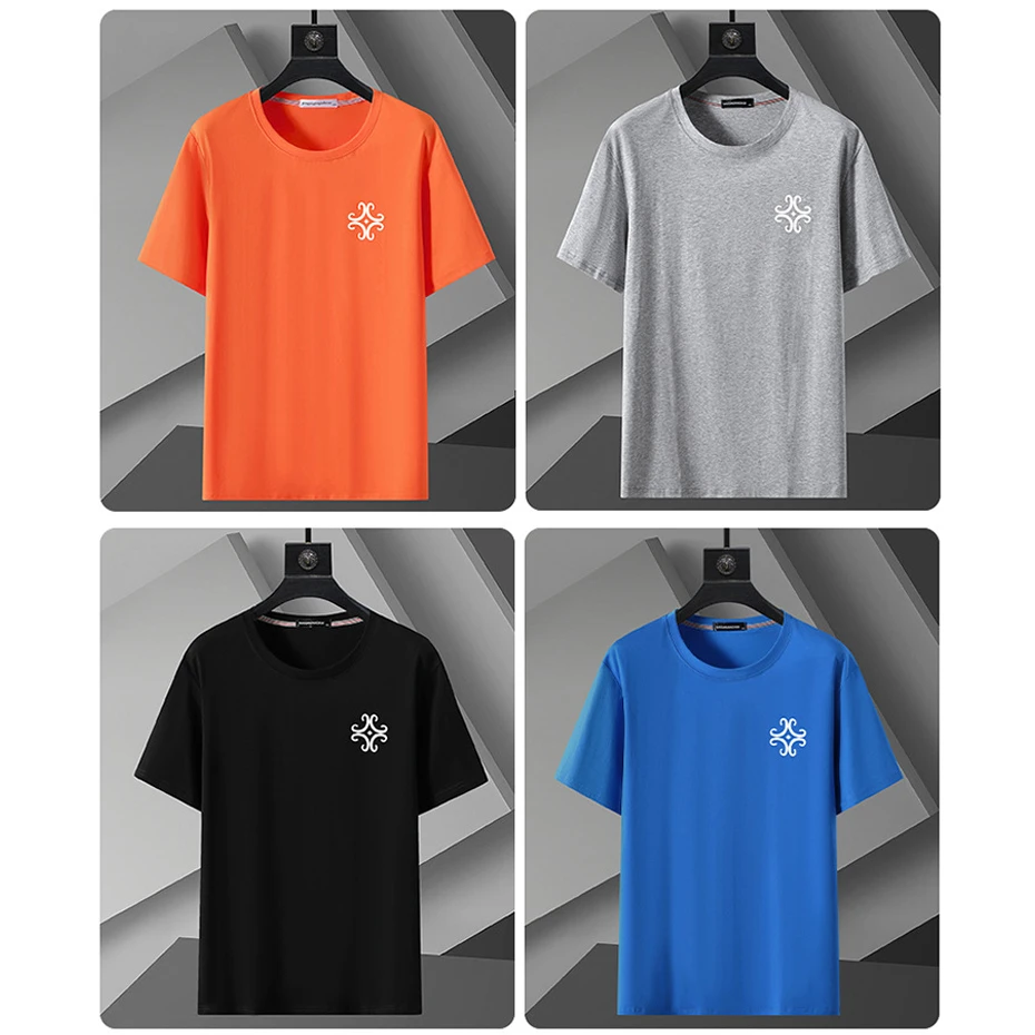 10XL 12 XL Plus Size T Shirt Men Summer Short Sleeve T-shirt Solid Color Print Tops Tees Male Big Size 12XL Tshirt 7 Color