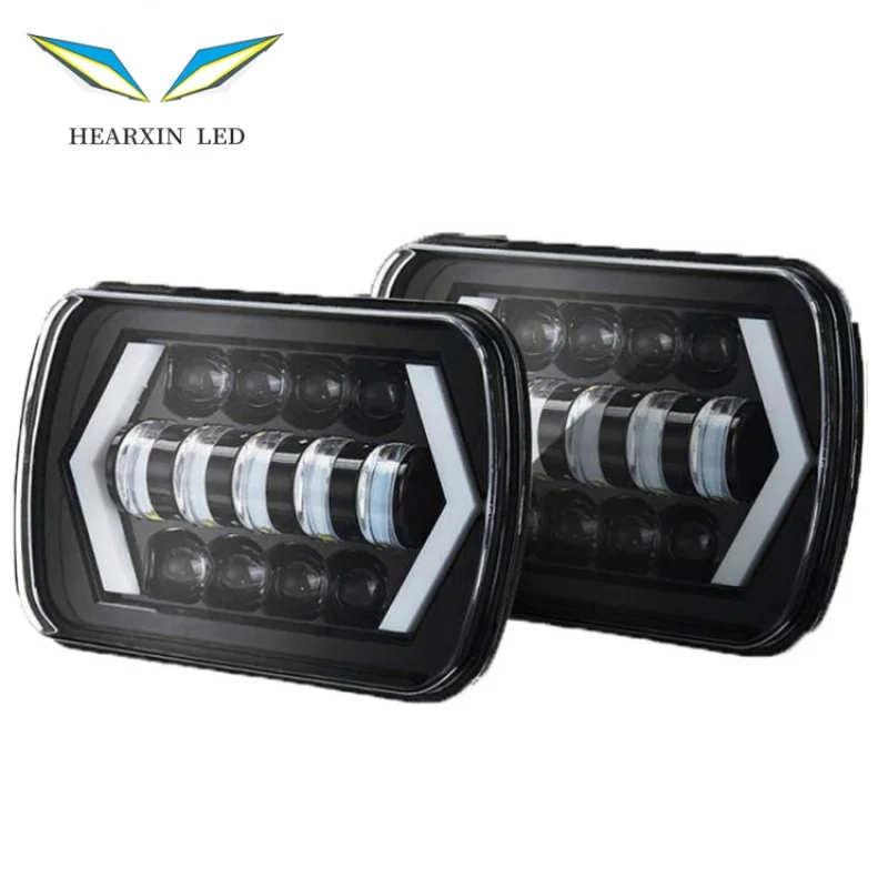 

5x7 square 7 inch H4 LED headlight 55W LED Headlamp High/Low Turn signal Off Road Auto LED for 4x4 Suzuki Samurai Jeep Wrangler