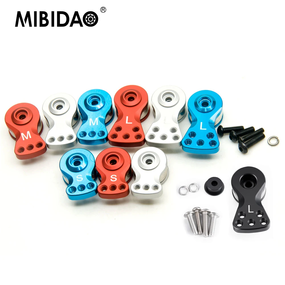 MIBIDAO Aluminum Alloy 25T Adjustable Servo Arm Horn for 1/10 RC Car Truck Helicopter Boat Model Upgrade Parts