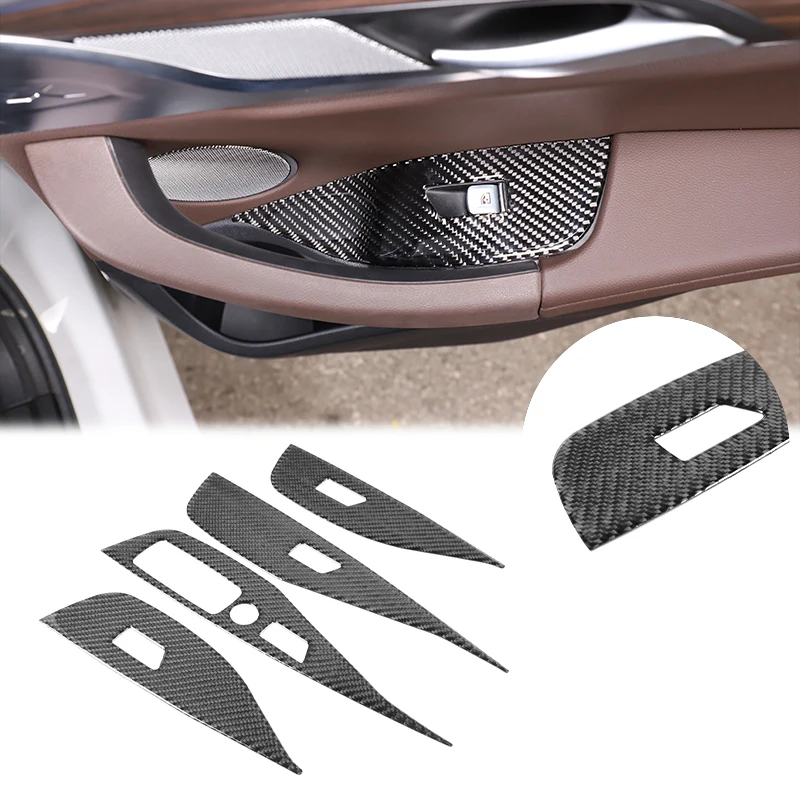 Window Lift Switch Button Frame Cover Trim Sticker Window Glass Lifter Switch Bezel Trim Car Accessory For BMW X3 G01 2018-2022