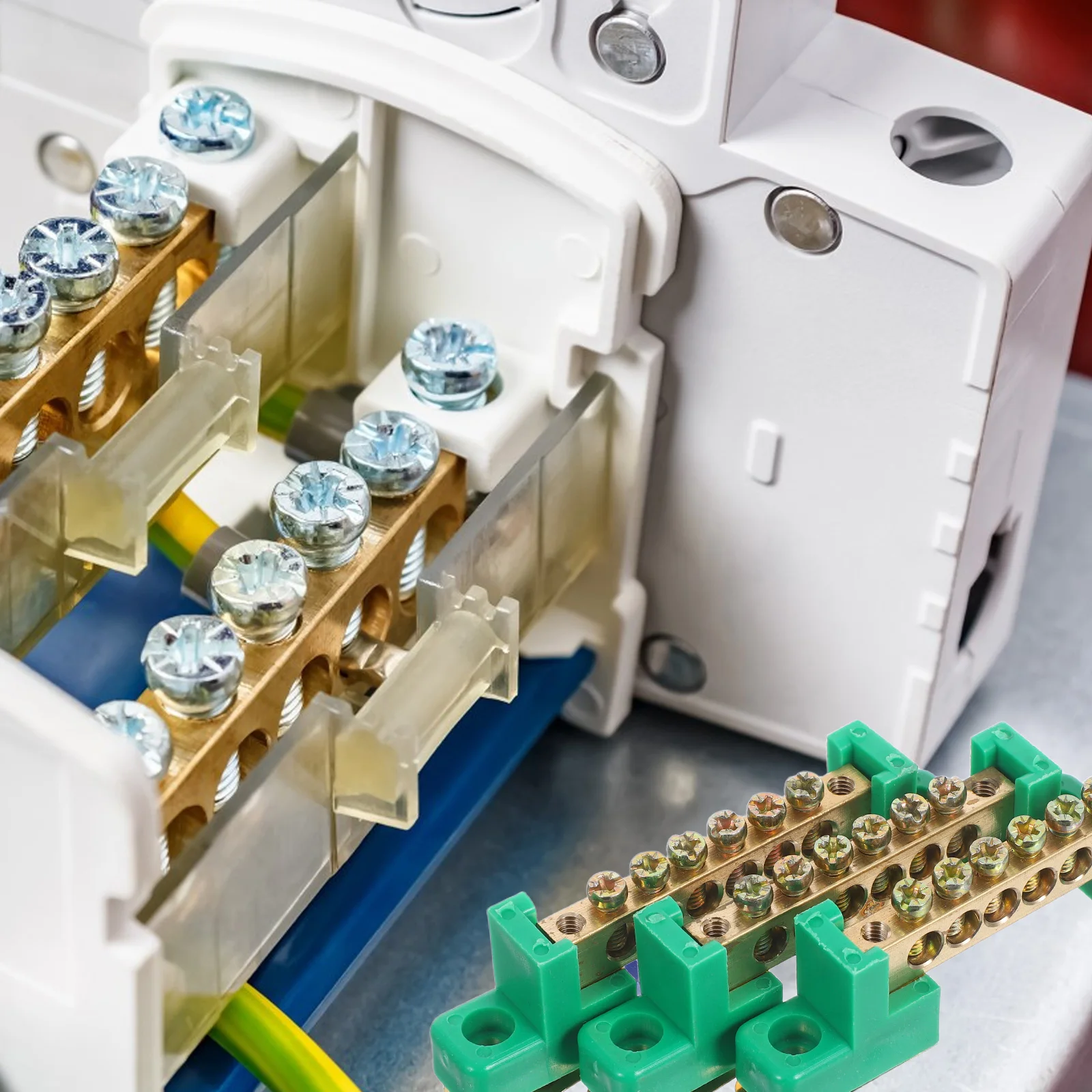 

3pcs Copper Terminal Block Compact High Strength For Electrical Connections Fixed Wiring Connector Power Distribution Block