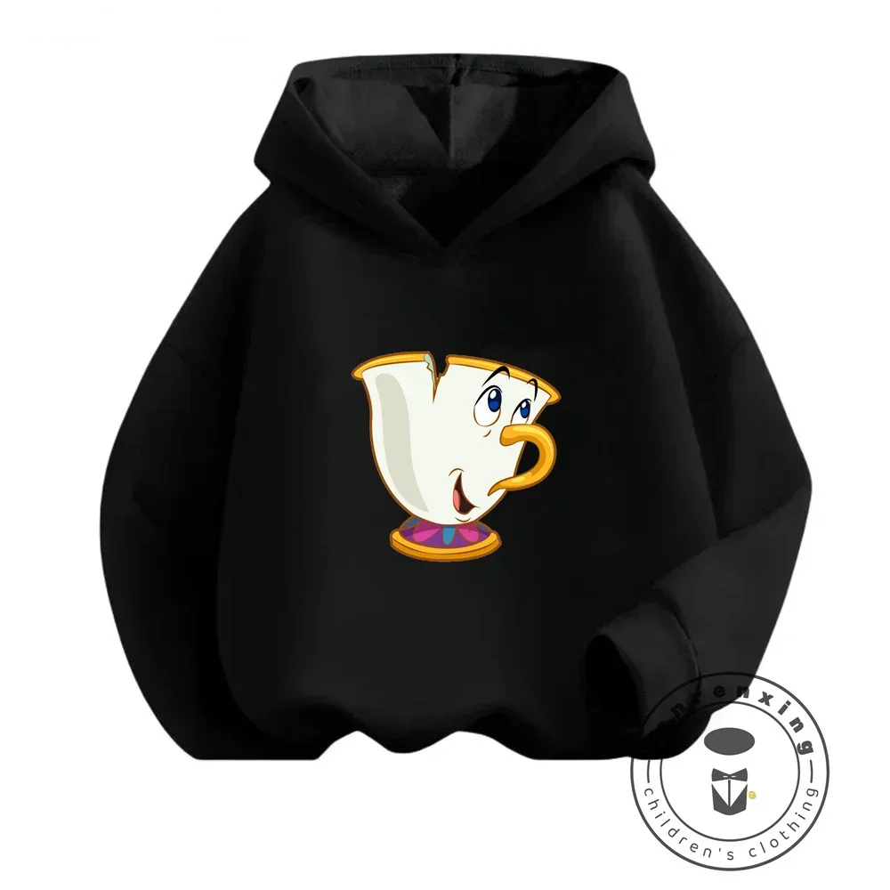 Latest Disney Beauty and the Beast Inspired Hooded Hoodie for Kids Cool Street Fashion Breathable Active Outdoor Winter Apparel