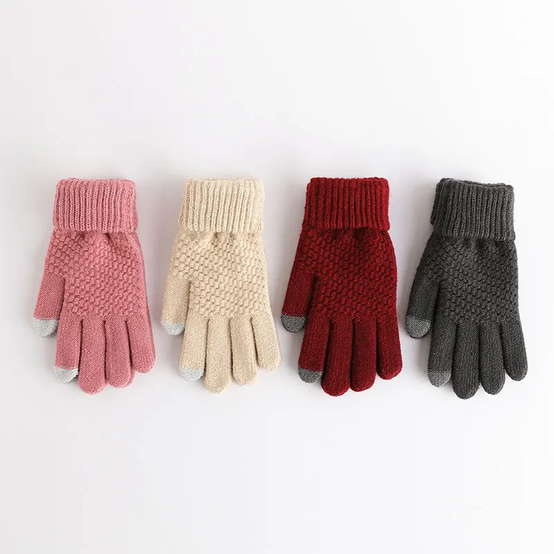 Guantes de invierno para mujer, guantes cálidos de felpa para hombre y mujer, guantes de pantalla táctil de moda, guantes cálidos de invierno