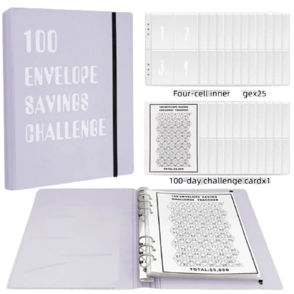 A5 Size 100 Envelope Challenge Notebook Colorful Cash Envelopes Money Saving Challenge Save Money Cash Budget