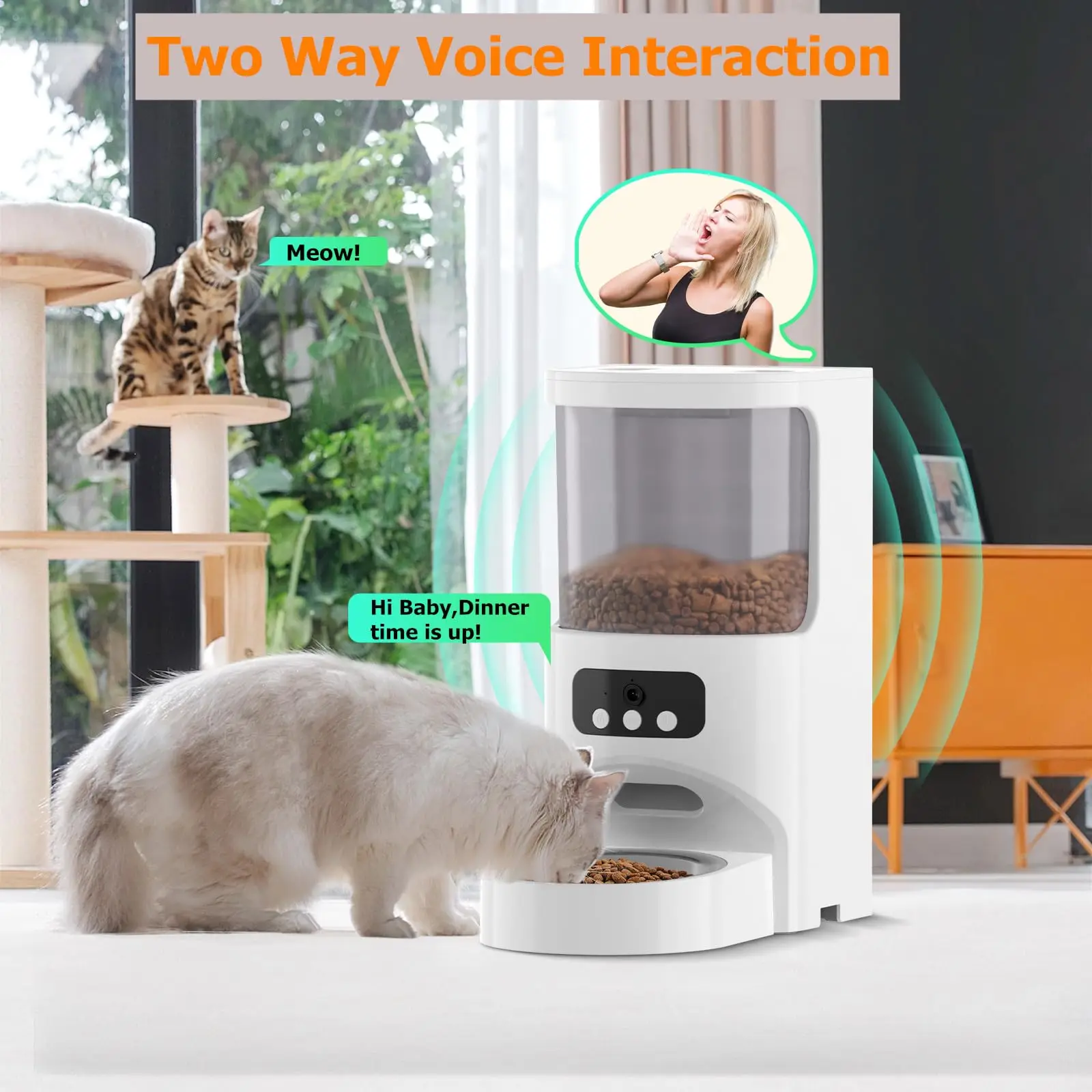 4L Automatische Kattenvoeder WiFi Automatische Hondenvoeder met APP Controle Camera Voeden Automatische Hond Kattenvoerdispenser