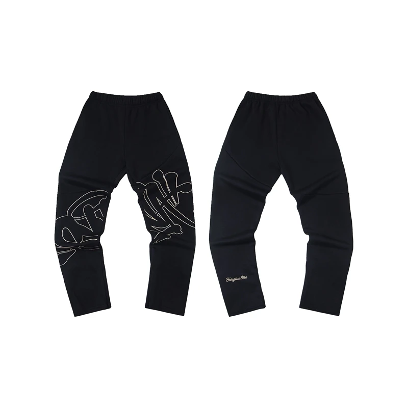 

Syna American Streetwear Drill Collaboration Rose Gold Embroidered Letter High Street Loose ex Long Pants Youth Faion