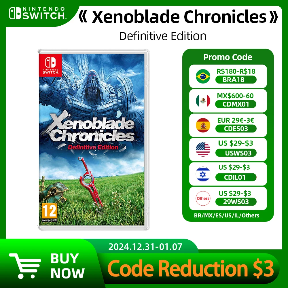 Xenoblade Chronicles Definitive Edition - Nintendo Switch Game Deals Physical Support TV Tabletop Handheld Mode