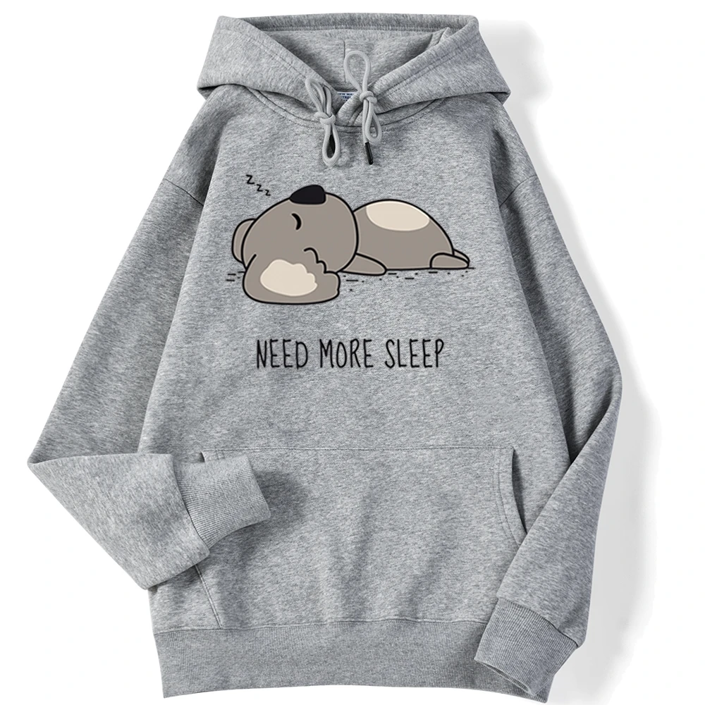 

Толстовка мужская с капюшоном и надписью «Need More Sleep»