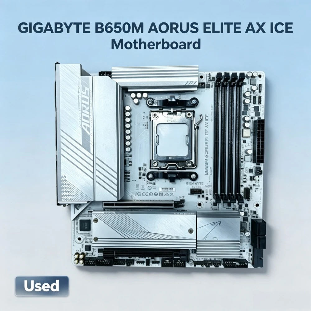 Used GIGABYTE B650M AORUS Elite AX ICE Motherboard 4*DDR5 AM5 LGA 1718 AMD B650 M-ATX Motherboard