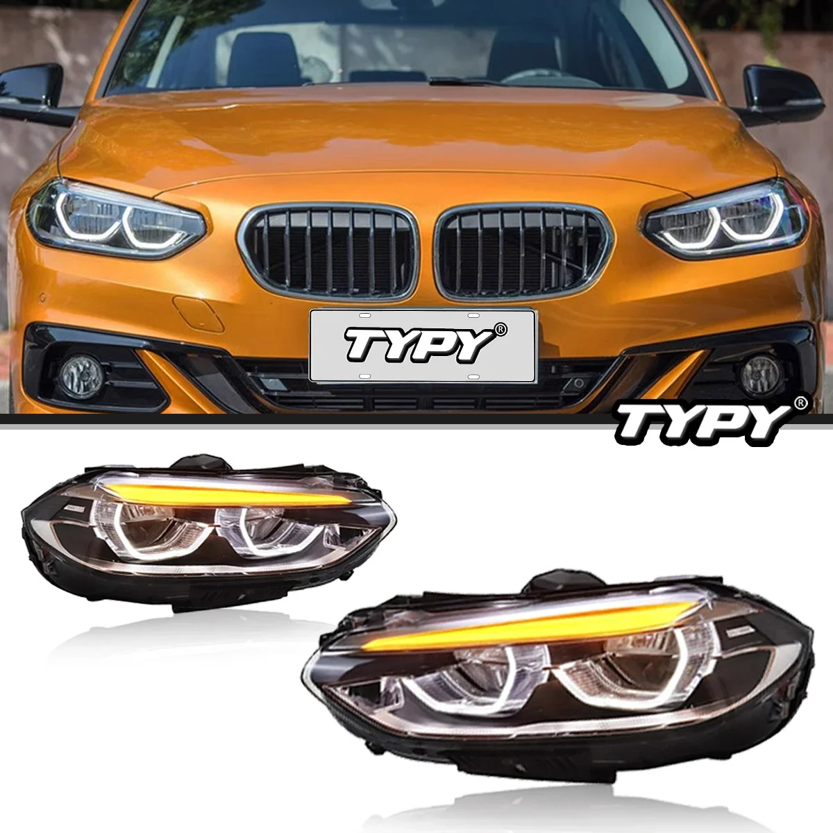

TYPY Автомобильные фары для BMW 1 серии F52 2016-2020, светодиодные автомобильные лампы, дневные ходовые огни, динамические указатели поворота, автомобильные аксессуары