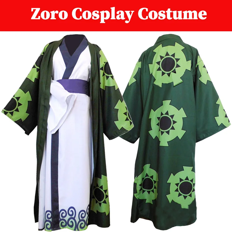 Zoro Cosplay Classic Kimono Costume Anime Pirate Roleplay outfit adulto uomo donna travestimento mantello Set maschio Halloween Suit