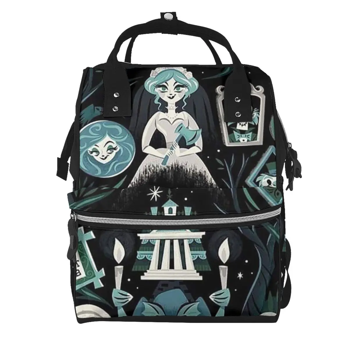 Haunted Mansion Stretching Student Backpack School Bag Hiking Travel Daypack for Men Women Bookbag Shoulder Bags