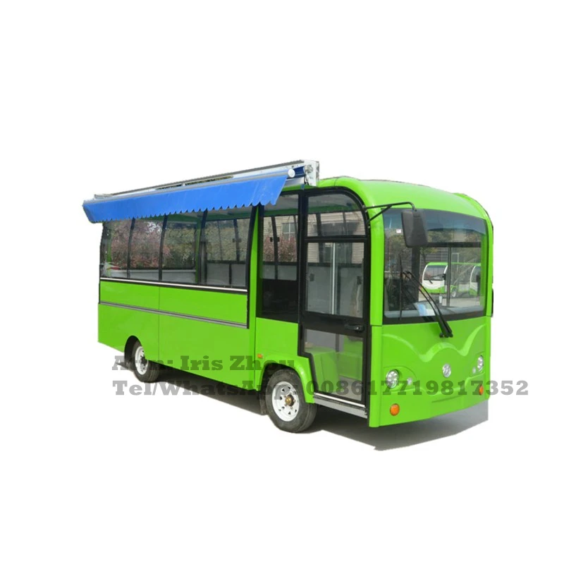 Length Customized Electric Mobile Food Truck Moving Dining Cart Outdoor Street Tourist Car By Sea Transportation