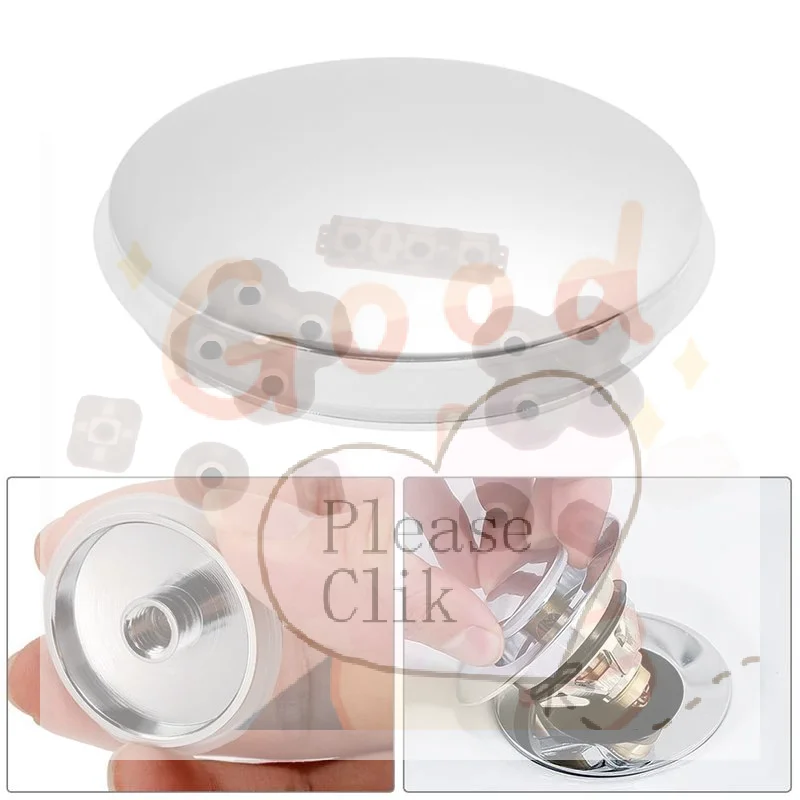 1PC Basin Waste Sink Plug, Silver Chrome, PopUp Cap, Click Clack Push Button, Replacement Part For Bathroom Sink Drain Stopper