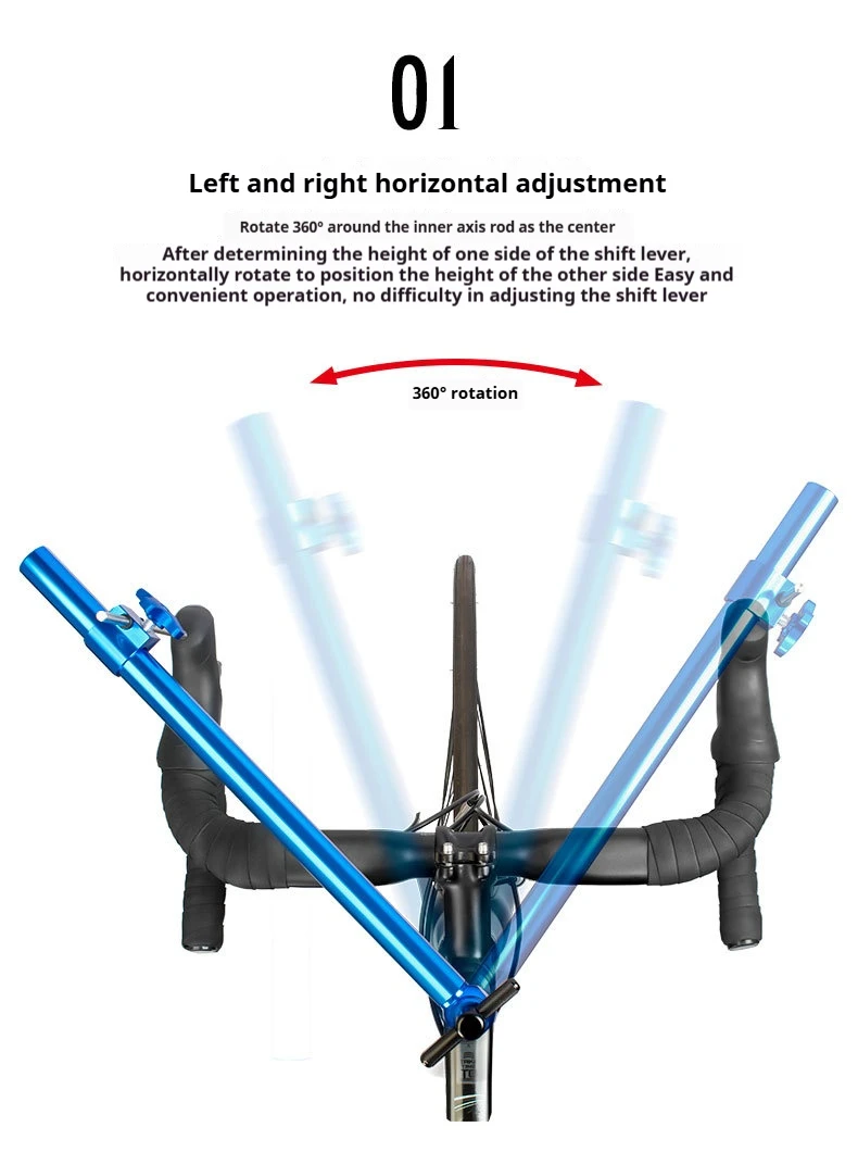 TOOPRE Rennrad-Schaltwerk-Ausrichtungswerkzeug Fahrrad-Schaltkopfhalterung Lenkerhöhen-Winkel Links-Rechts Symmetrischer Einsteller – Detail 5