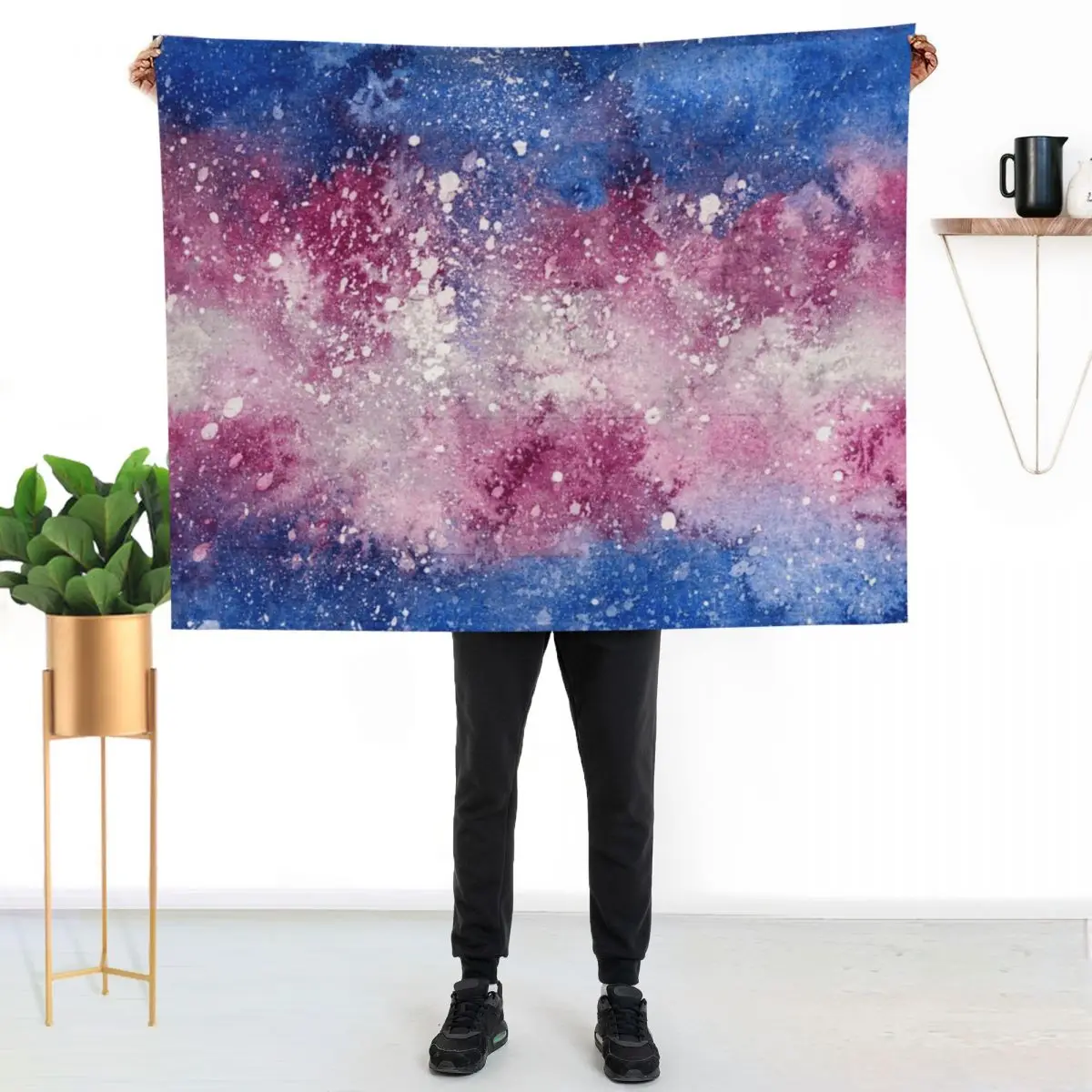 Trans Pride Galaxy Throw Blanket Bed covers Thermal Multi-Purpose Shaggy Hairy Decorative Sofas Blankets