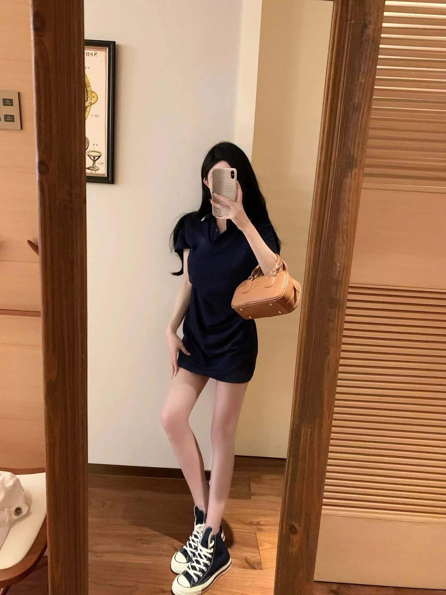 Summer new gold thread embroidery letter T-shirt skirt Luxury Designer Summer waist slimming POLO skirt small short sleeve dress