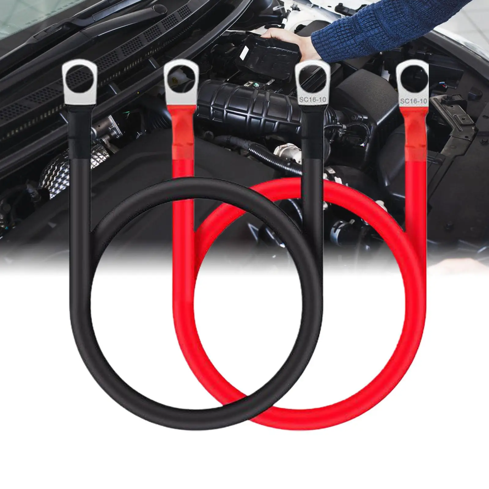 Professional 5 AWG Battery Inverter Cables Copper PVC Wire Ring Terminals Solar RV Marine Electrical Cables for Car