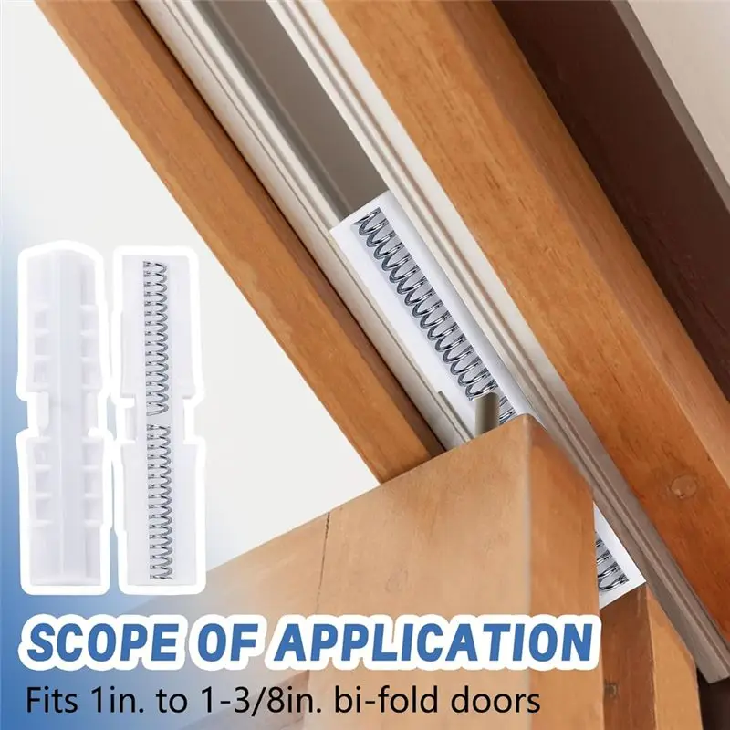 AS60-Bi-Fold Door Spring Slide Rails(6 Pieces), Bifold Door Guide For Top Mount Closets Protective Track