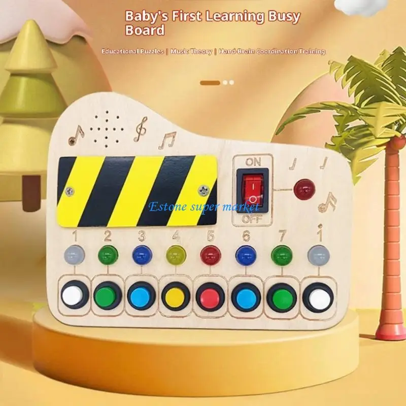 090B 幼児の聴覚感覚の発達のための木製音楽ビジーボード、微細運動能力