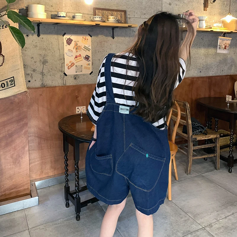 

Vintage Denim Overalls Women's Summer Thin Large Size Slimming High Waist Cotton Shorts Pants Fashionable And Youthful