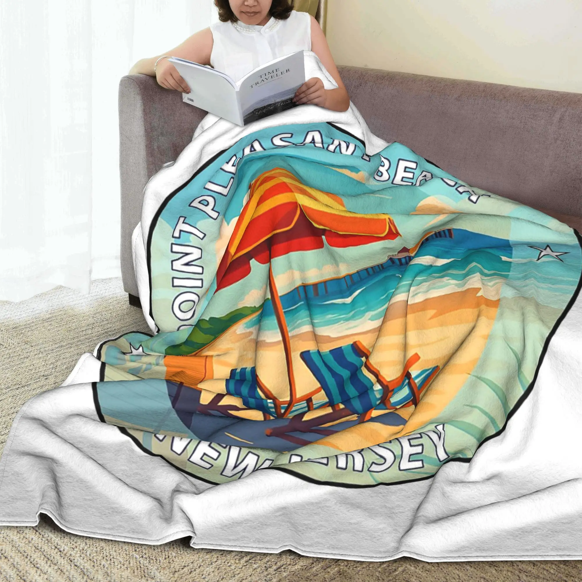

Point Pleasant Beach - New Jersey Blanket Super Soft Fleece Sofa Throw Blanket for Home Bedroom Office Throws Bedspread Quilt