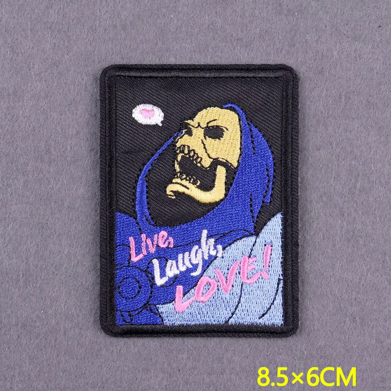 Embroidery Patch Hippie Patches On Clothes Badges On Backpack DIY Skull Patch Iron On Patches For Clothing Stickers Accessory