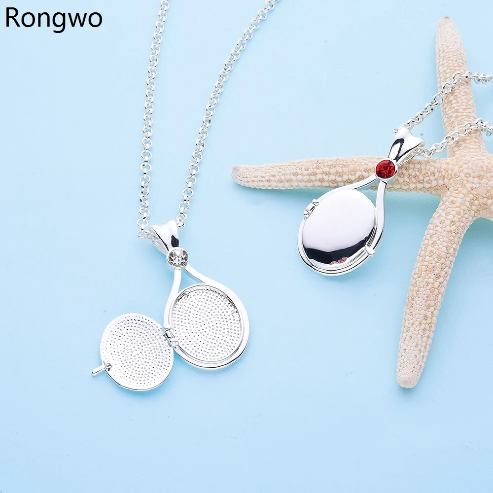 Rongwo H2O Mermaid Locket Shell Pendant Necklace Silver Color Copper with Crystal Quality TV Movies Openable Jewelry for Women