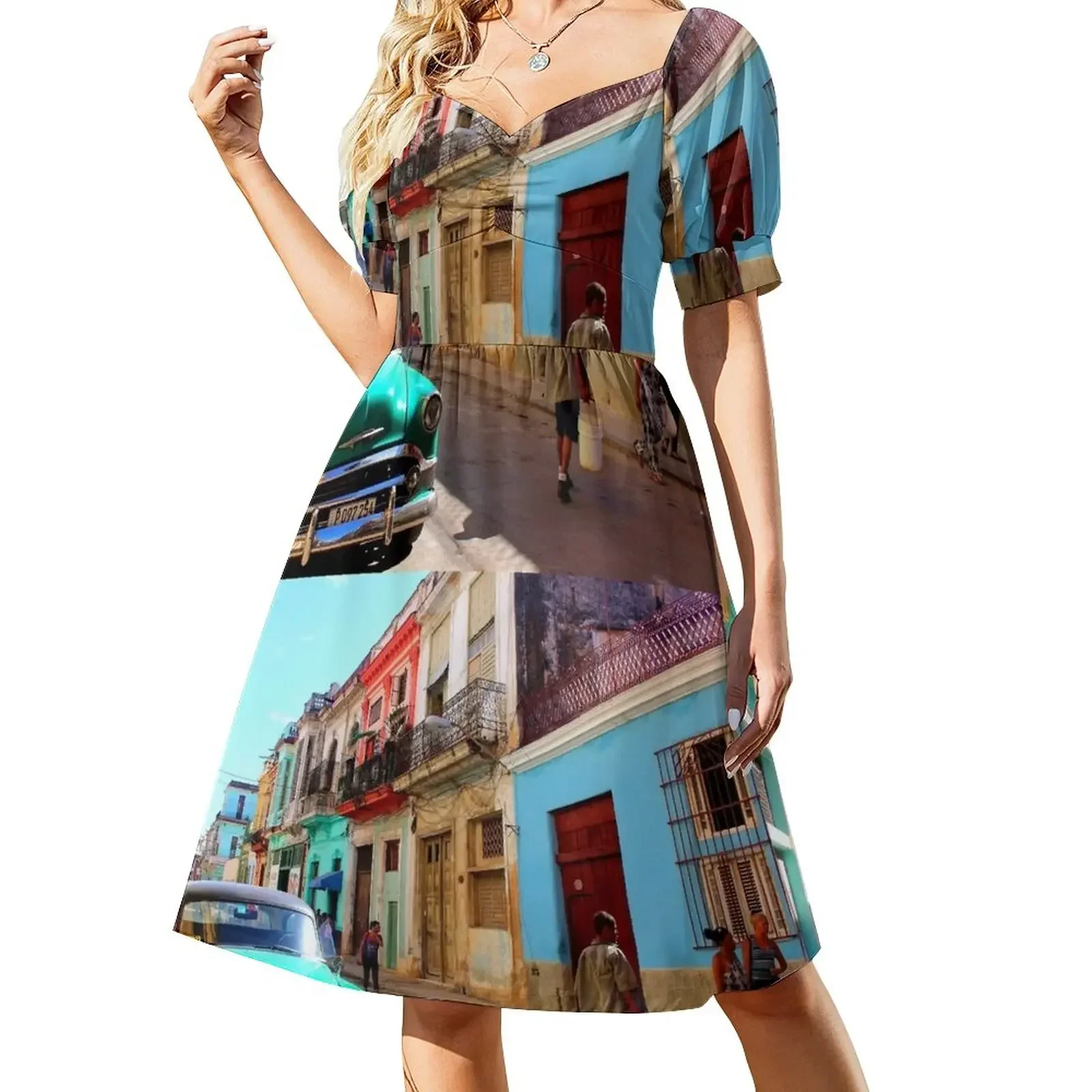 

Cuba Havana Short-Sleeved Dress ladies dresses for women 2025 prom dress evening dress woman dresses for women