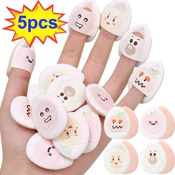 5pcs Cute Finger Mini Cosmetic Puff Concealer Foundation Wet and Dry Soft Powder Puff Portable Facial Detail Makeup Sponge Tools