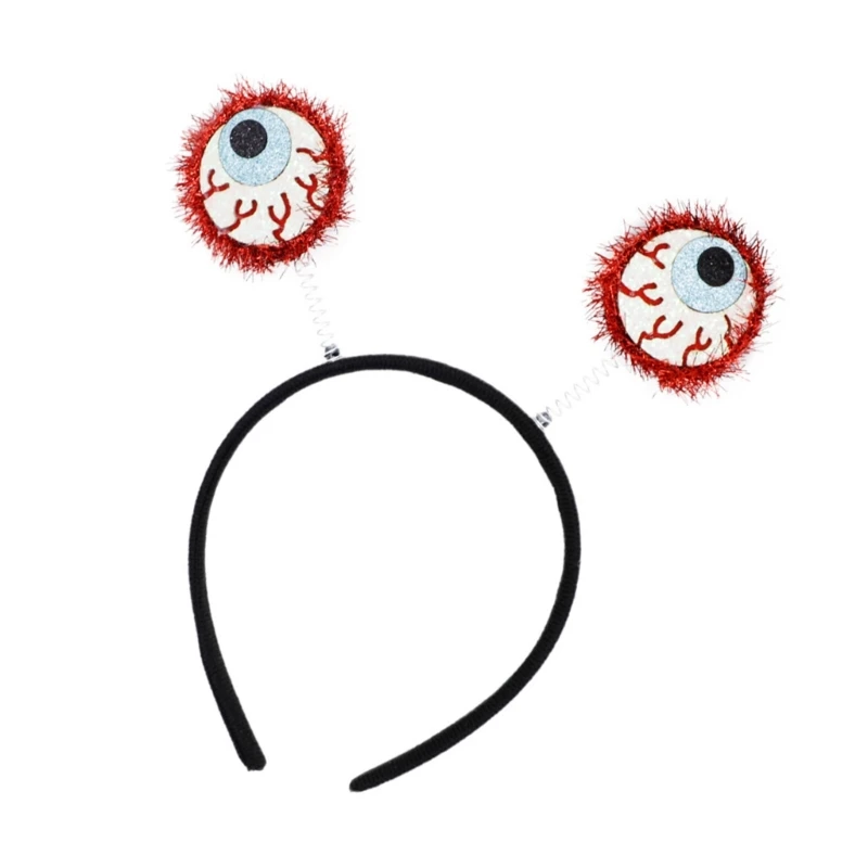 Halloween Sequined Eyeball Headband for Adult Roleplay Costume Headwear Party Props Hair Decoration Festival Hairhoop