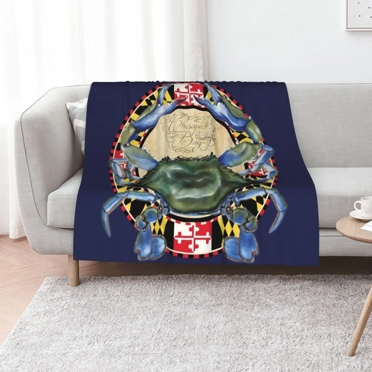 Maryland Blue Crab Chesapeake Bay Throw Blanket Bed Luxury Thicken Thermals For Travel blankets ands Single Custom Blankets