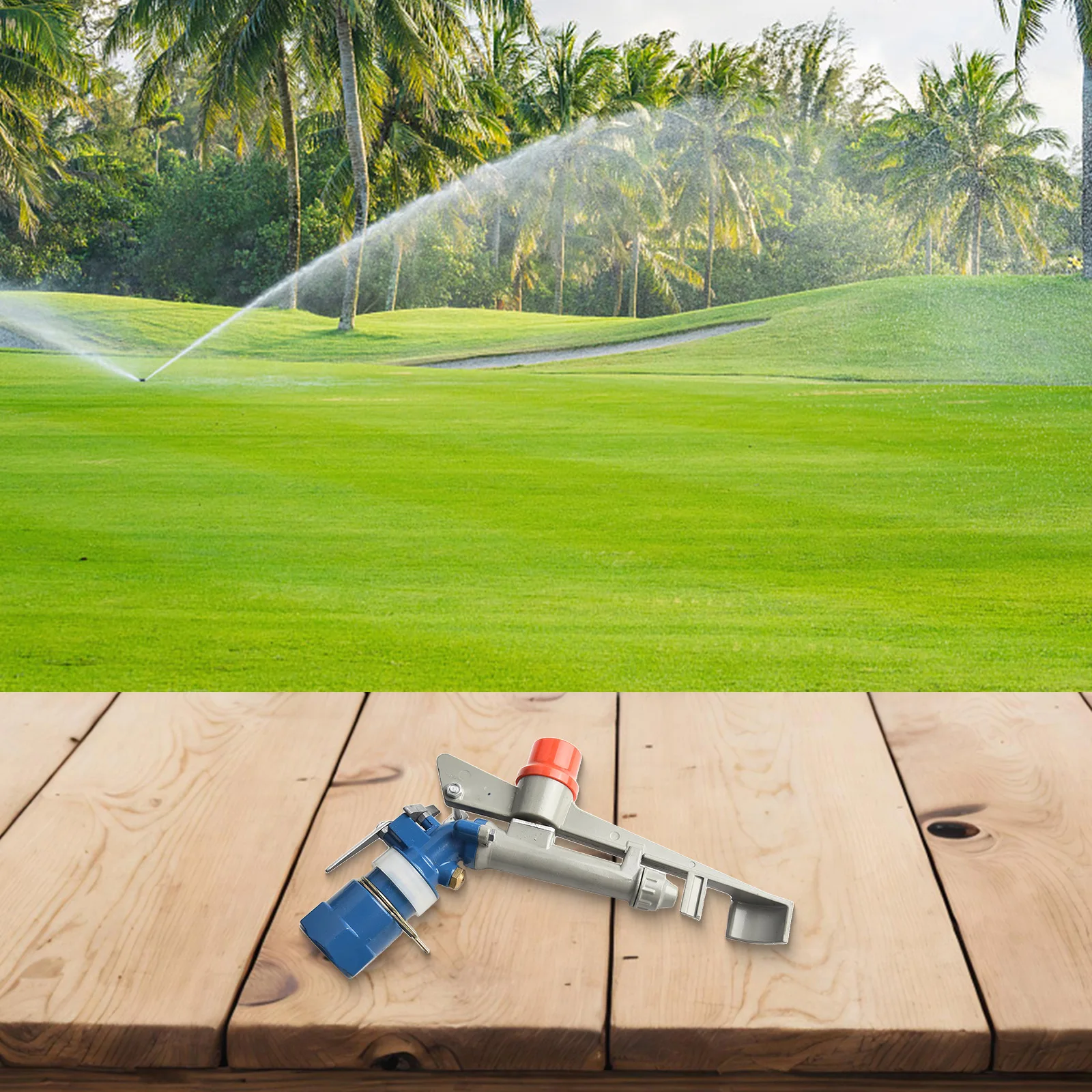 For Garden Lawn Irrigation Zinc Alloy Sprinkler For Farm Agriculture Silver Red Large Area Lawn Sprinkler Irrigation Sprinkler