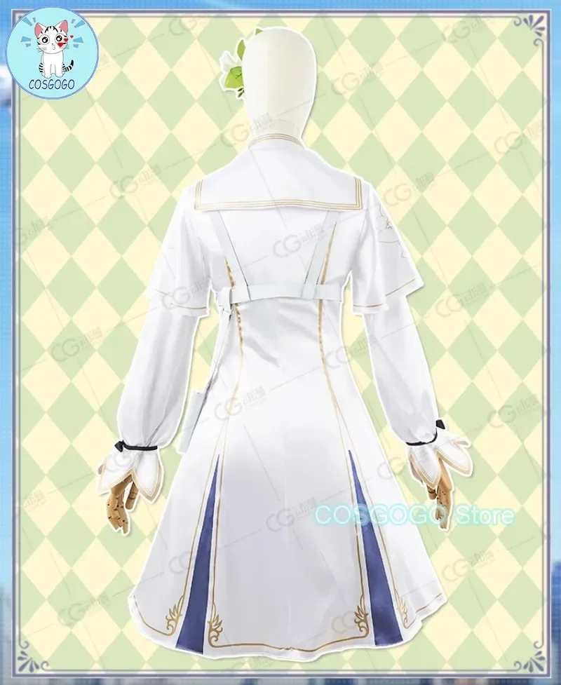 Game Blue Archive Kirifuji Nagisa Cosplay Kostuum Halloween Outfits Vrouwen Lolita Witte Jurk