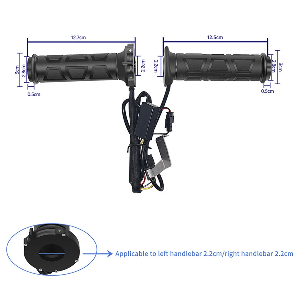 Universal 22mm 12V ATV Heated Grips Intelligent Adjustable Temperature Winter Cycling Warmth Waterproof Handlebar Covers