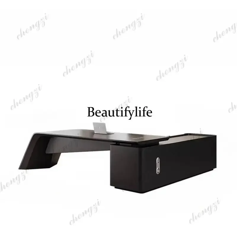 F182 PPDesigner Strong Executive Office Desk Wood Big Computer Luxury Executive Office Desk Modern Black Tisch Small Spaces Furn