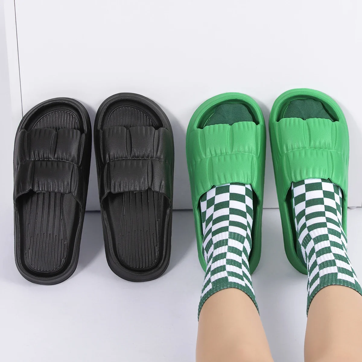 EVA Soft Shoes Cloud Slippers Indoor Outdoor Mute Bathroom Anti-slip Beach Flops Indoor Men Women's Leisure Sandals Summer Sole image 5
