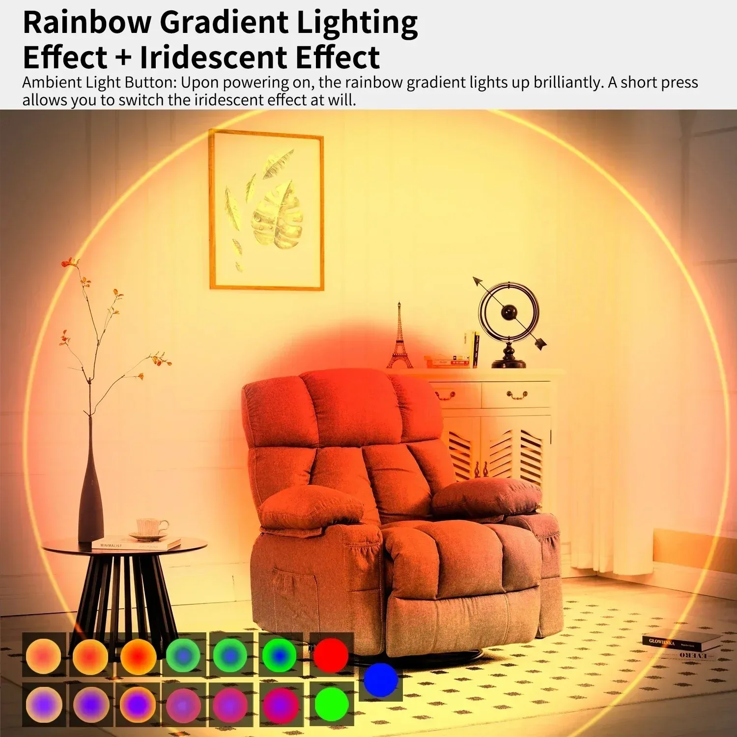 Rechargeable RGB Motion Sensor Wall Lamp Light Up and Down LED MagneticMounting Night Light Home Decoration for Stair Porch