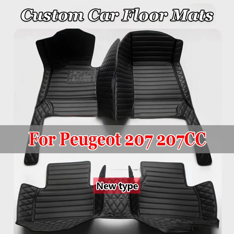 

Custom Car Floor Mats For Peugeot 207 207CC Auto Carpets Foot Coche Accessorie