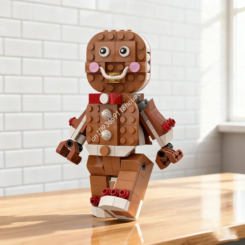 166pcs MOC Buildable Gingerbread Man Seasonal Model Building Blocks Festival Gifts Assemble Toys DIY Creative Idea Education